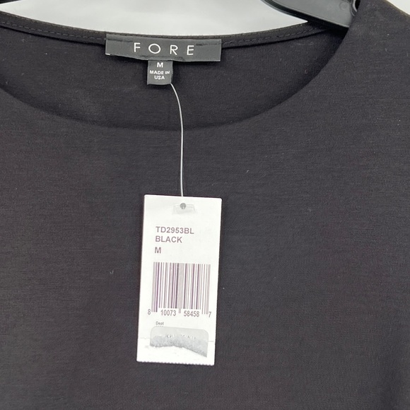 Fore Womens Cut-Out Scoop Neck Cropped Top in Black Size Medium NWT(flaws) - Picture 8 of 10